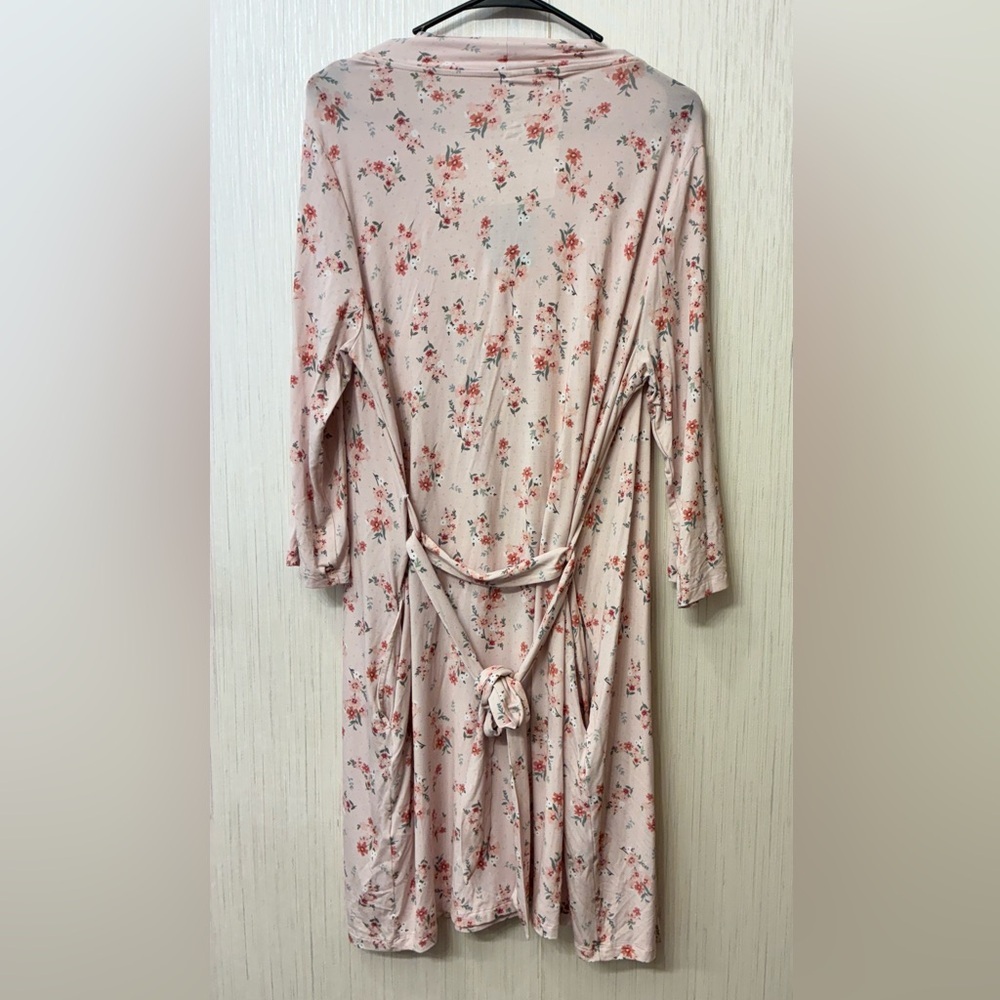 NWT Posh Peanut Women's Bamboo Maternity Robe with Pockets London (Floral) L/XL - Picture 3 of 7